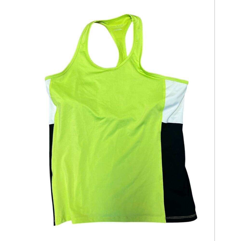 Lauren Ralph Lauren Active Racerback Tank Lime Green White Black Large